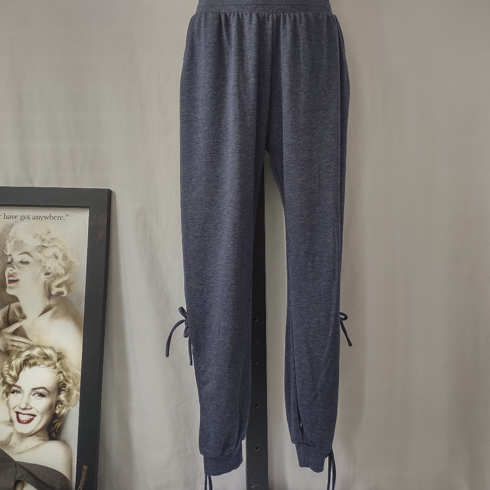 Terez Navy Joggers Cutout Tie Ankle NWOT Condition Retail $155